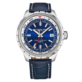 Stuhrling Original MEN'S Monaco Leather Blue Dial Watch M18225