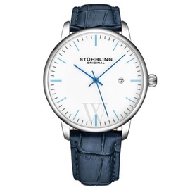 Stuhrling Original MEN'S Symphony Leather White Dial Watch M16740