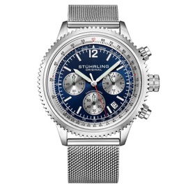 Stuhrling Original MEN'S Monaco Chronograph Stainless Steel Blue Dial Watch M16968