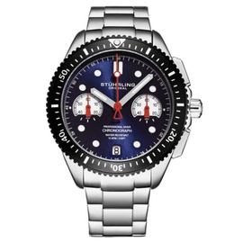 Stuhrling Original MEN'S Monaco Chronograph Stainless Steel Blue Dial Watch M17168