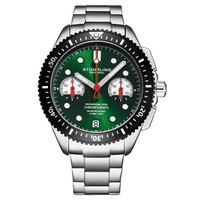 Stuhrling Original MEN'S Monaco Chronograph Stainless Steel Green Dial Watch M17169
