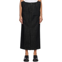 Subtle Le Nguyen Black Flat Denim Maxi Skirt 231803F093004