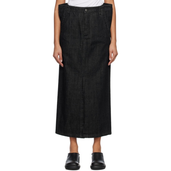  Subtle Le Nguyen Black Flat Denim Maxi Skirt 231803F093004