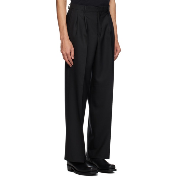  Sunflower Black Wide Pleated Trousers 241468M191003