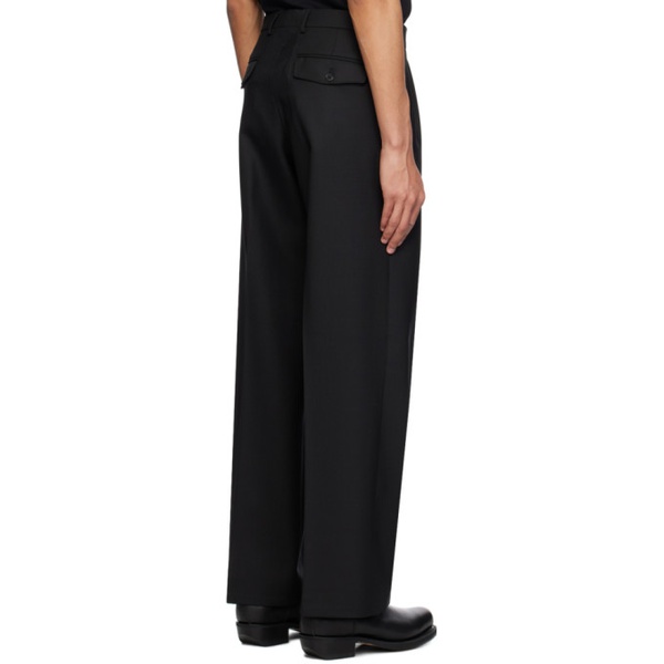  Sunflower Black Wide Pleated Trousers 241468M191003
