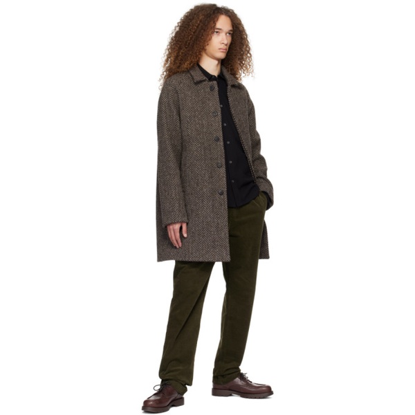  선스펠 Sunspel Brown Buttoned Coat 241128M176000