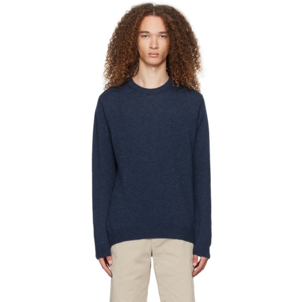  선스펠 Sunspel Navy Crewneck Sweater 241128M201000