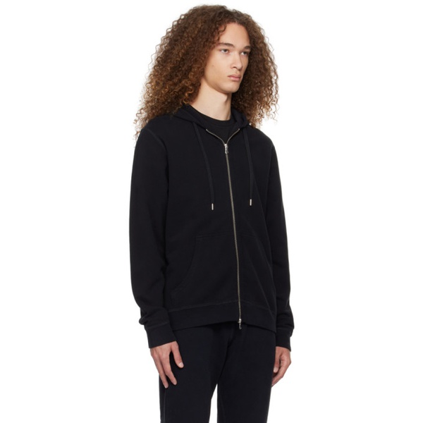  선스펠 Sunspel Black Zip Hoodie 241128M202004