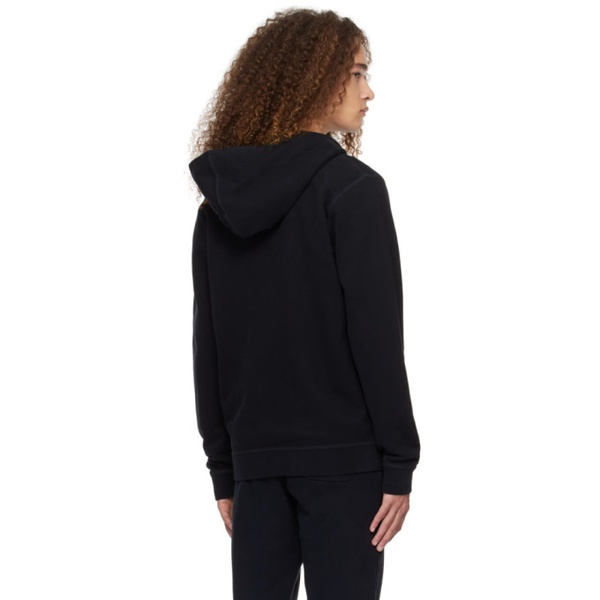  선스펠 Sunspel Black Zip Hoodie 241128M202004