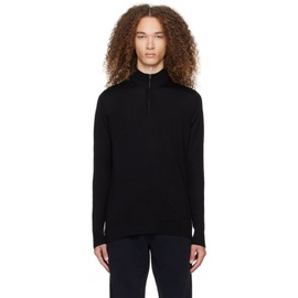 선스펠 Sunspel Black Half-Zip Sweater 241128M202011