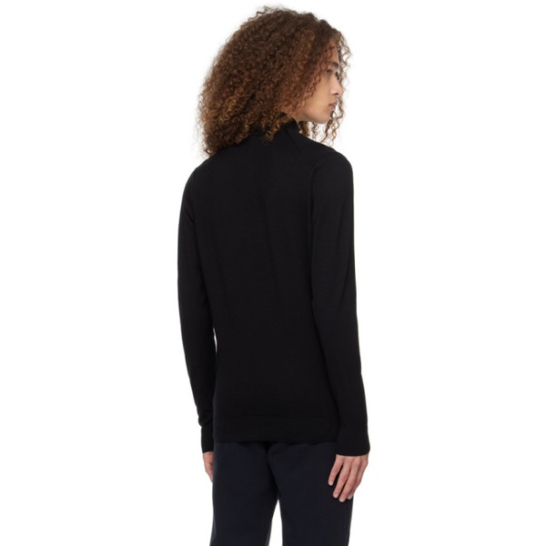  선스펠 Sunspel Black Half-Zip Sweater 241128M202011