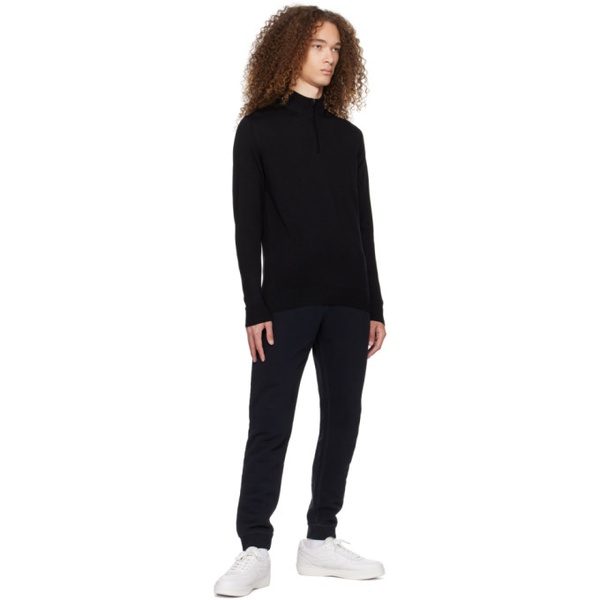  선스펠 Sunspel Black Half-Zip Sweater 241128M202011