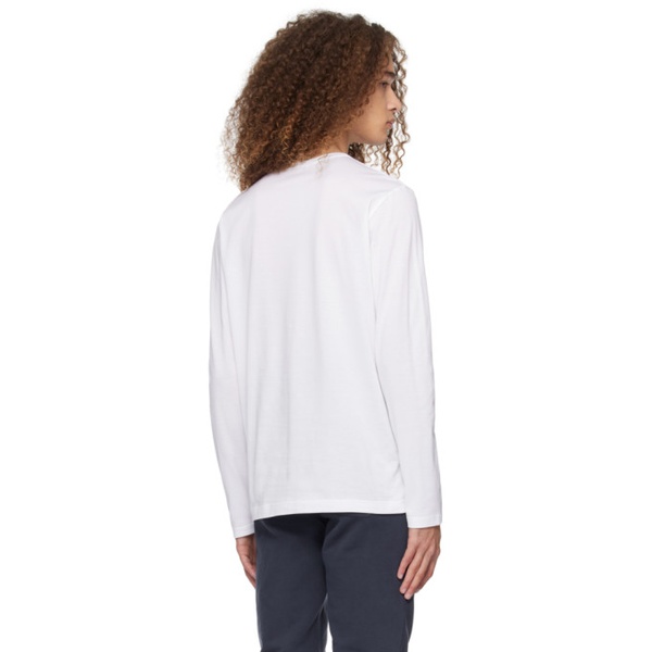  선스펠 Sunspel White Classic Long Sleeve T-Shirt 241128M213009