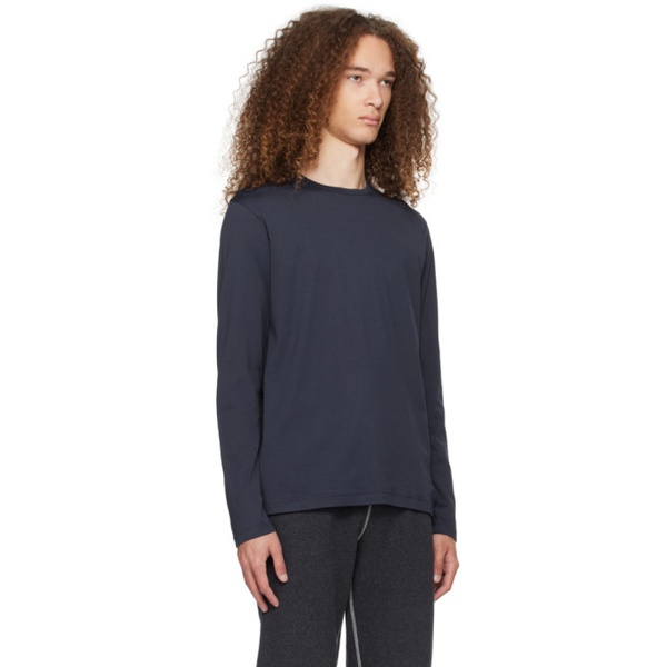  선스펠 Sunspel Navy Classic Long Sleeve T-Shirt 241128M213010