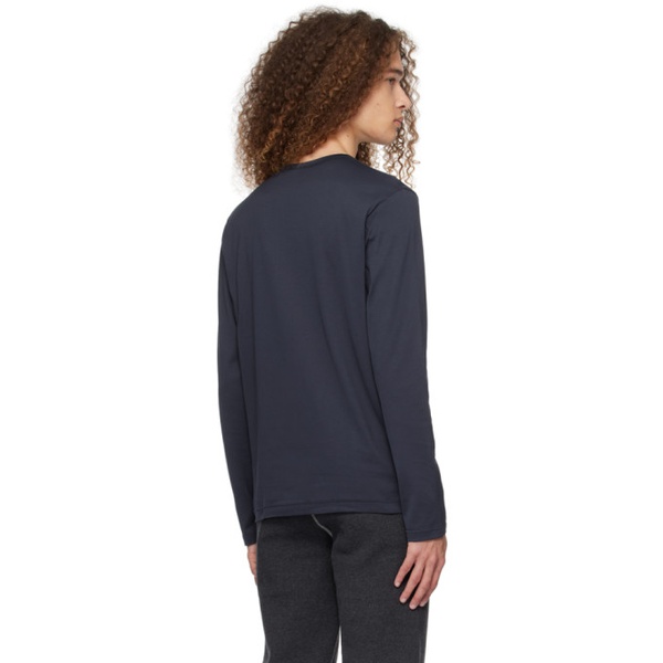  선스펠 Sunspel Navy Classic Long Sleeve T-Shirt 241128M213010