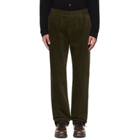 선스펠 Sunspel Khaki Relaxed-Fit Trousers 241128M191002