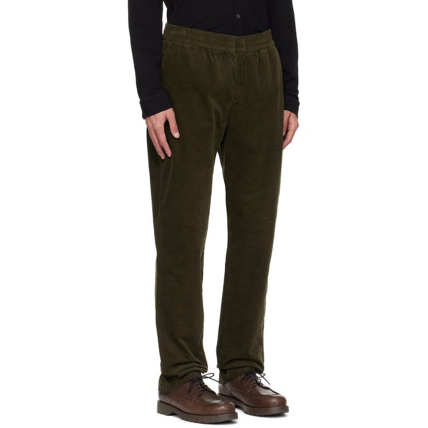 선스펠 Sunspel Khaki Relaxed-Fit Trousers 241128M191002