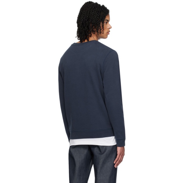  선스펠 Sunspel Navy V-Stitch Sweatshirt 242128M204000