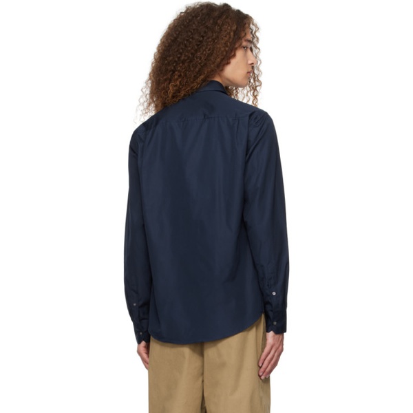  선스펠 Sunspel Navy Buttoned Shirt 241128M192004
