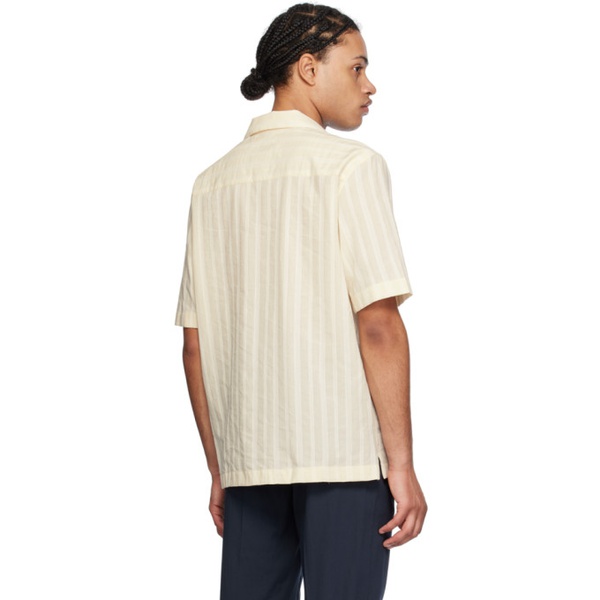  선스펠 Sunspel Beige Embroidered Stripe Shirt 241128M192016