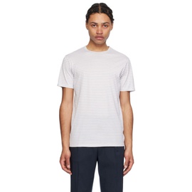 선스펠 Sunspel White & Gray Classic T-Shirt 241128M213016