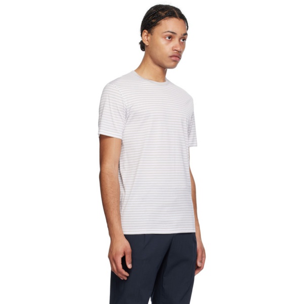  선스펠 Sunspel White & Gray Classic T-Shirt 241128M213016