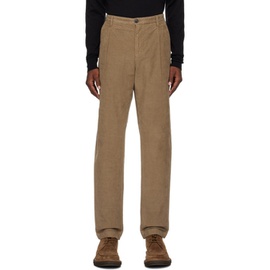 선스펠 Sunspel Brown Pleated Trousers 232128M191004