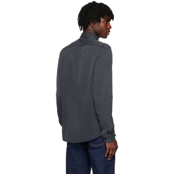  선스펠 Sunspel Gray Pocket Denim Shirt 232128M192015