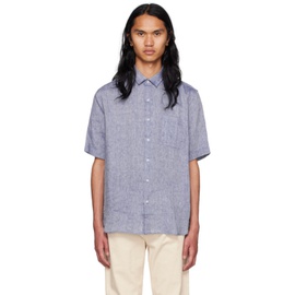 선스펠 Sunspel Blue Spread Collar Shirt 231128M192010