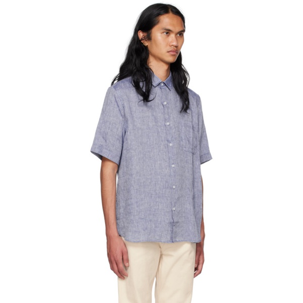  선스펠 Sunspel Blue Spread Collar Shirt 231128M192010