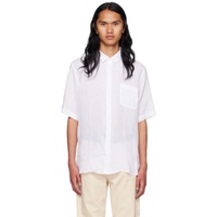 선스펠 Sunspel White Spread Collar Shirt 231128M192009