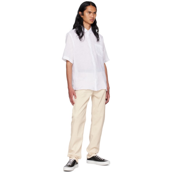  선스펠 Sunspel White Spread Collar Shirt 231128M192009