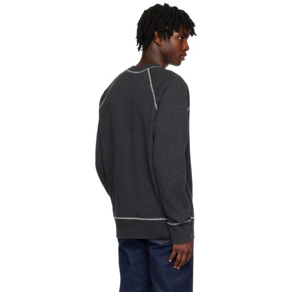  선스펠 Sunspel Gray Contrast Stitching Sweatshirt 232128M204006