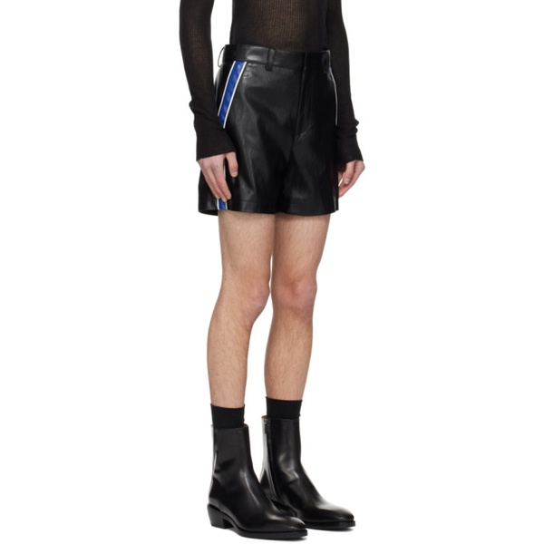  시스템 System Black Piping Faux-Leather Shorts 241494M193005