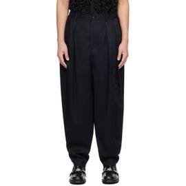 TAAKK Black Two Tuck Trousers 241791M191008