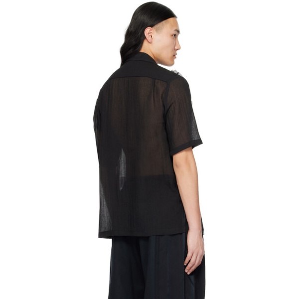  TAAKK Black Ruffled Shirt 241791M192004
