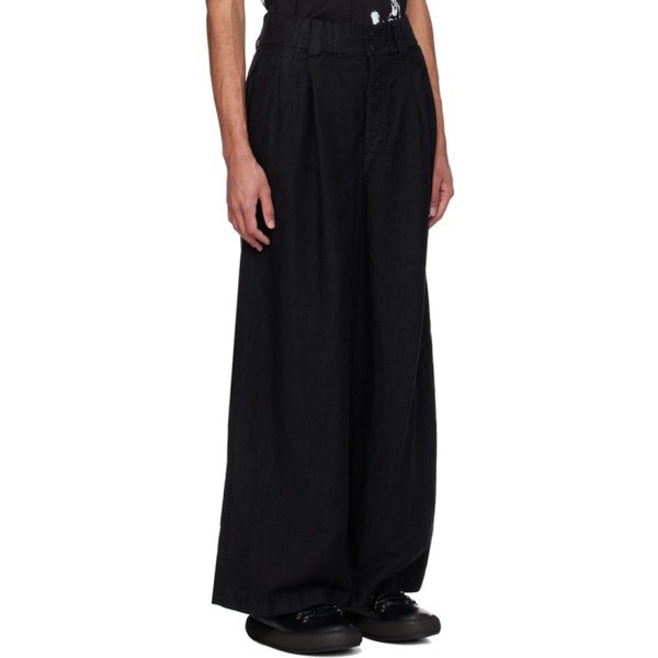  TAAKK Black Garment-Dyed Trousers 241791M191000