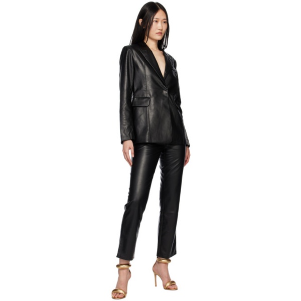  THIRD FORM Black Grained Faux-Leather Blazer 222477F057006