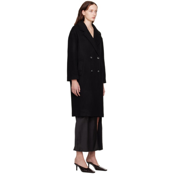  THIRD FORM Black Double-Breasted Coat 222477F059006