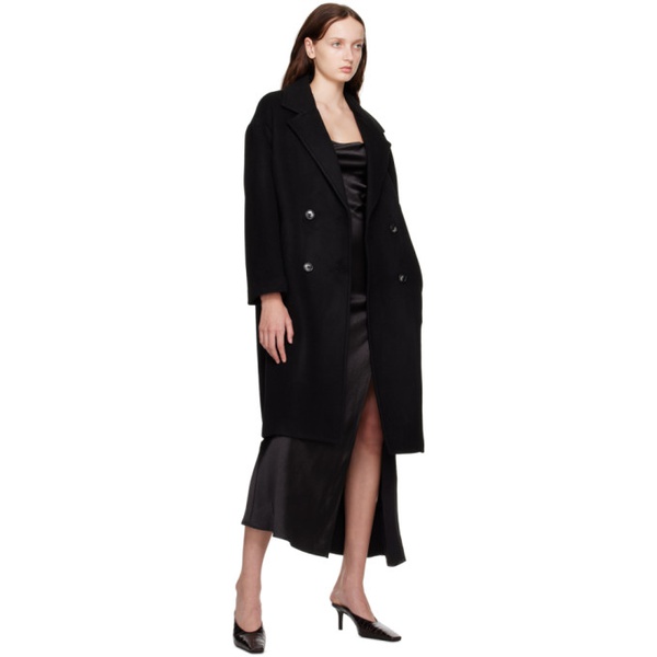  THIRD FORM Black Double-Breasted Coat 222477F059006