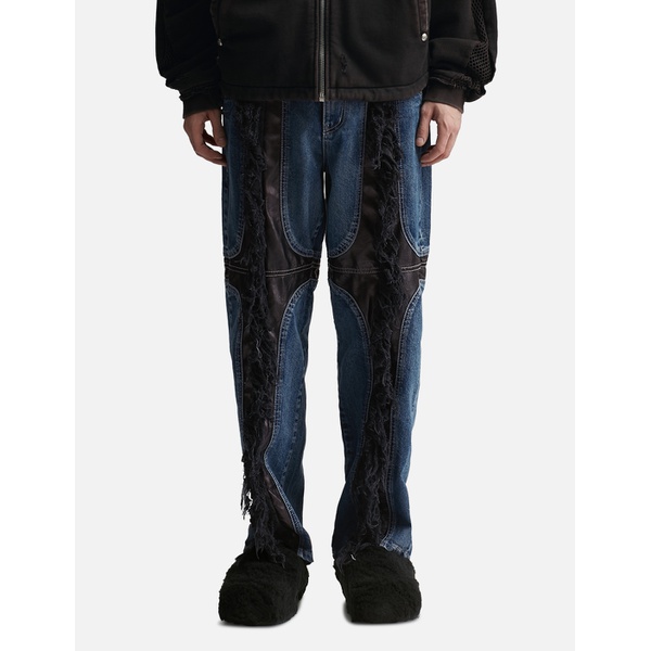  THUG CLUB Mohican Leather Denim Pants 918515
