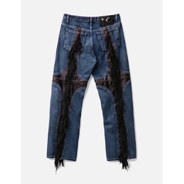  THUG CLUB Mohican Leather Denim Pants 918515