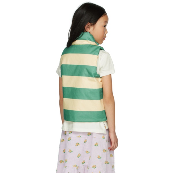  TINYCOTTONS Kids Yellow & Green Big Stripes Vest 221413M701004