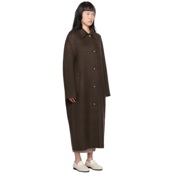  TOTEME Brown Double Car Coat 232771F059014