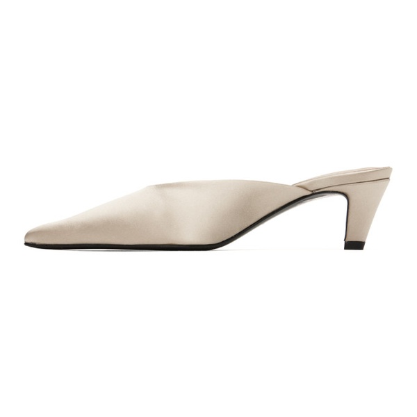  TOTEME Beige The Satin Mule Heels 232771F122001