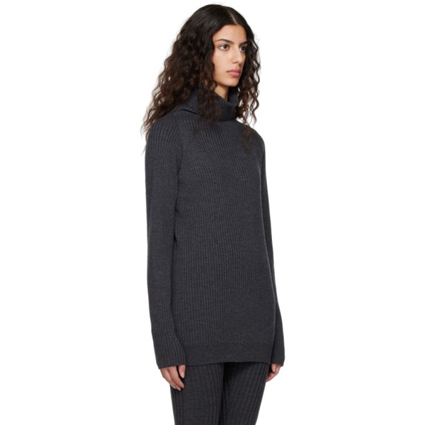  TOTEME Gray Pinched Seam Turtleneck 231771F099002