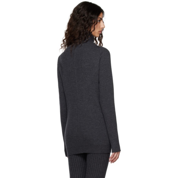  TOTEME Gray Pinched Seam Turtleneck 231771F099002