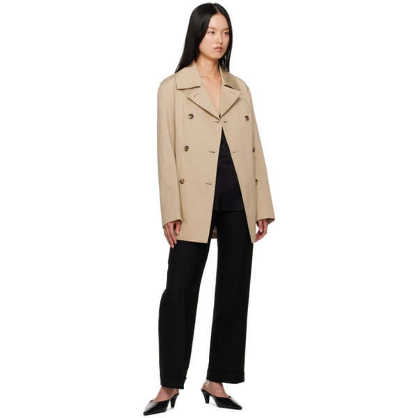  TOTEME Beige Double-Breasted Jacket 232771F063003