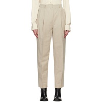 TOTEME Beige Double-Pleated Trousers 242771F087007