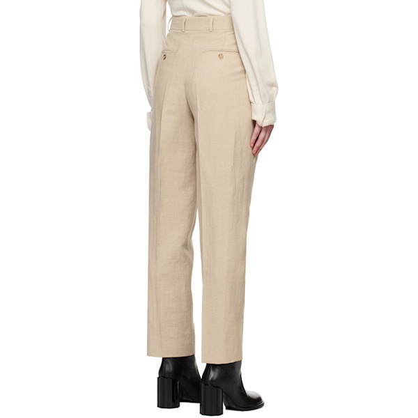  TOTEME Beige Double-Pleated Trousers 242771F087007